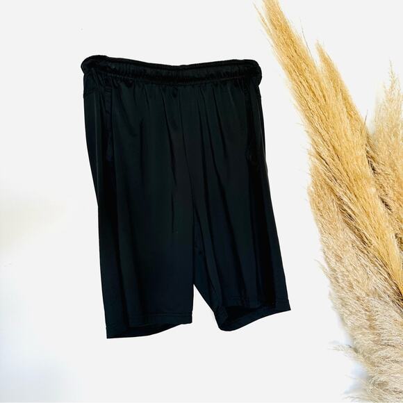 MENS CHAMPION Black Red Basketball Mesh Cutout Drawstring Workout Gym Shorts M - Picture 4 of 13